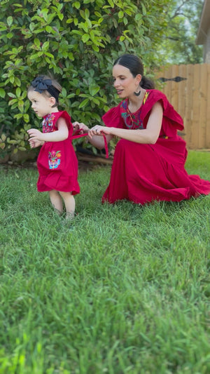 
                  
                    Load and play video in Gallery viewer, Kids Red Fiesta Dress
                  
                