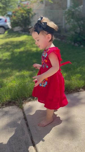 
                  
                    Load and play video in Gallery viewer, Kids Red Fiesta Dress
                  
                